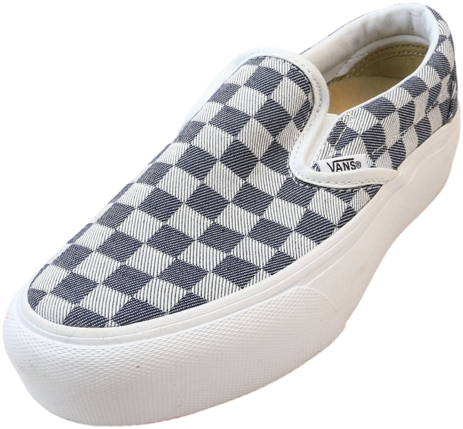 denim checkered vans