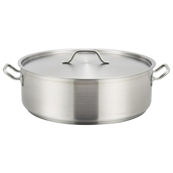 Winware - Brasier de acero inoxidable de 25 cuartos con tapa