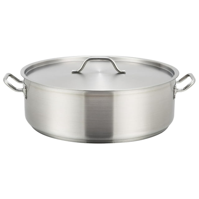 Winware - Brasier de acero inoxidable de 25 cuartos con tapa