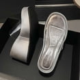 thumbnail image 4 of Wowcloth Women's Fashion Casual Beach Slide Sandals – Transparent Strap Round Toe Open-Toe with Thick Wedge Heel for Spring Footwear, 4 of 8
