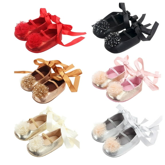 FOLOYORI Walking Shoes For Baby 1 Pair Red Pu Material Non Slip Sole Durable Use Adorable Design