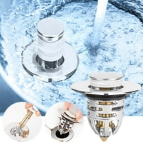 Bathroom Sink Stopper,Universal Basin Pop Up Bathroom Drain Stopper, for 1.1~1.5 in U.S. Standard Drain Holes, with Hair Catcher Anti Clogging Bathroom Sink Drain Strainer (Silver)