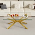 thumbnail image 2 of Holaki Glass Dining Table for 4 People, 39.37  Inches Rectangular Glass Kitchen Table with  Steel Legs, Modern Dining Room Table for Dinner Kitchen Dining Room, 2 of 10