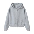 thumbnail image 3 of lnmuld Womens Zip Up Hoodies Short Hooded Zipper Cardigan Jacket A Korean Style and Casual Hooded Sweatshirt Size:S, 3 of 4