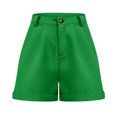 thumbnail image 6 of Besolor Women's Summer Shorts High Waisted Zipper Pleated Casual Rolled Hem Solid Color Wide Leg Shorts, 6 of 6