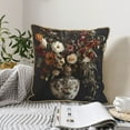 thumbnail image 4 of KLL Vintage Floral Vase A Decorative Throw Pillow Covers Velvet Soft for Couch Sofa Bedroom Living Room Outdoor (No pillow core)- 20"x20", 4 of 5