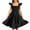Black, variant on PINQI Girls Summer Smocked Dress Kids Casual Flying Sleeve Ruffle Trim Solid Square Neck Pleated Midi Dresses Outfits