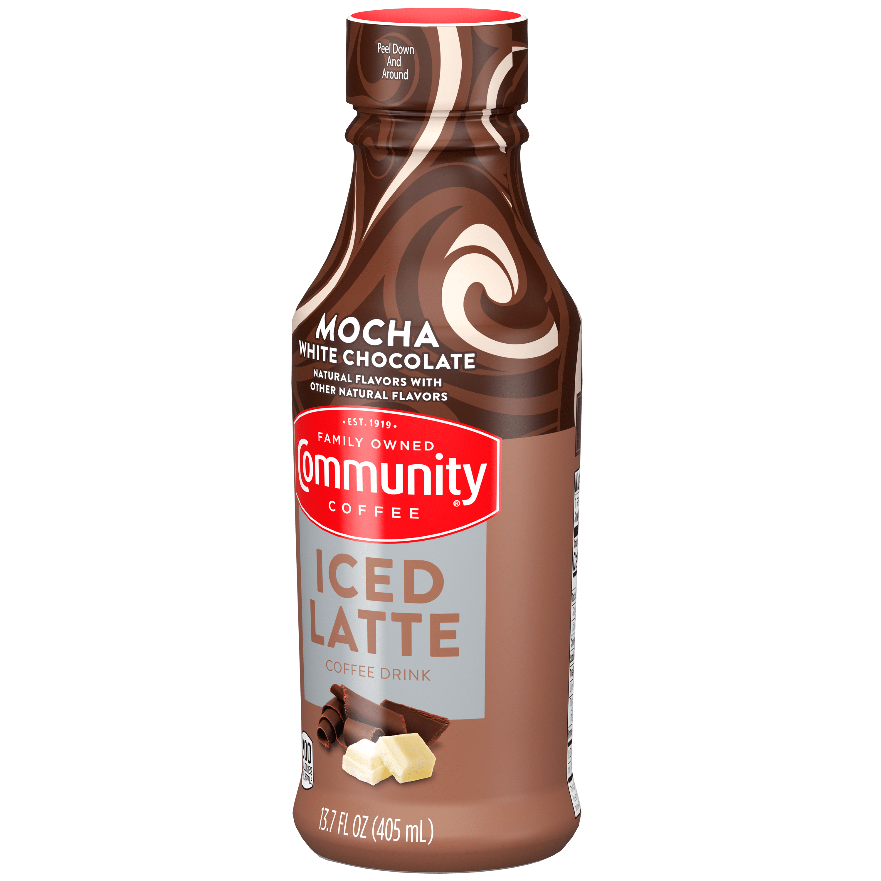 (2 pack) Community Coffee Mocha White Chocolate Iced Latte - 13.7 oz Bottle
