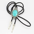thumbnail image 2 of 2x Cowboy Gem Stone Rodeo Country Western Leather Bolo Bola Tie Line Dance Neck Yuyangstore Corbata Bolo Vintage, 2 of 8