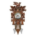 thumbnail image 2 of SPRING PARK Wooden Wall Clock Precise Decorative Nordic Style Antique Hanging Alarm for Living Room, 2 of 6