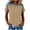 Beige, variant on Tops for Women Trendy Color Block Waffle Knit Short Sleeve Blouses Beach Vacation Work Basic Tees Casual Loose Fit Summer Shirts S-3XL