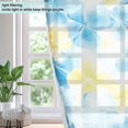 thumbnail image 4 of Watercolor Blue Yellow Flowers Semi Sheer Curtains for Living Room Bedroom Set of 2 Insulated Window Drapes, 4 of 6
