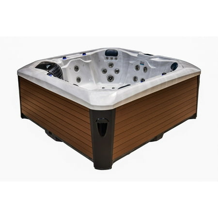 Luxuria Spas Cascade 6-Person 76-Jet 3-Pump Acrylic Lounger Hot Tub with Touch Screen and Ozonator