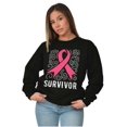 thumbnail image 5 of Survivor Breast Cancer Pink Ribbon Women Crewneck Sweatshirt Brisco Brands S, 5 of 6