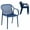 Blue, variant on XDECO Stackable Dining Chairs Set, Breathable Modern Indoor/Outdoor Chair with Armrests & Backrest for Patios, Cafes,Home/Commercial Use, 250lbs Heavy Duty, Blue