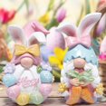 thumbnail image 4 of Juego de 2 gnomos Hodao con orejas de conejo para decoración de Pascua, color blanco, 4 of 7
