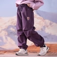 thumbnail image 5 of MEZZALL Boys Pants Drawstring Elastic Sweatpants Active Joggers Warm Trousers For Kids Soft Toddler Dailywear, Purple, 12-13 Years, 5 of 8