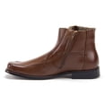 thumbnail image 3 of Jazamé Men's 38912 Leather Lined Ankle High Moto Zipped Dress Boots, Cognac, 8, 3 of 4
