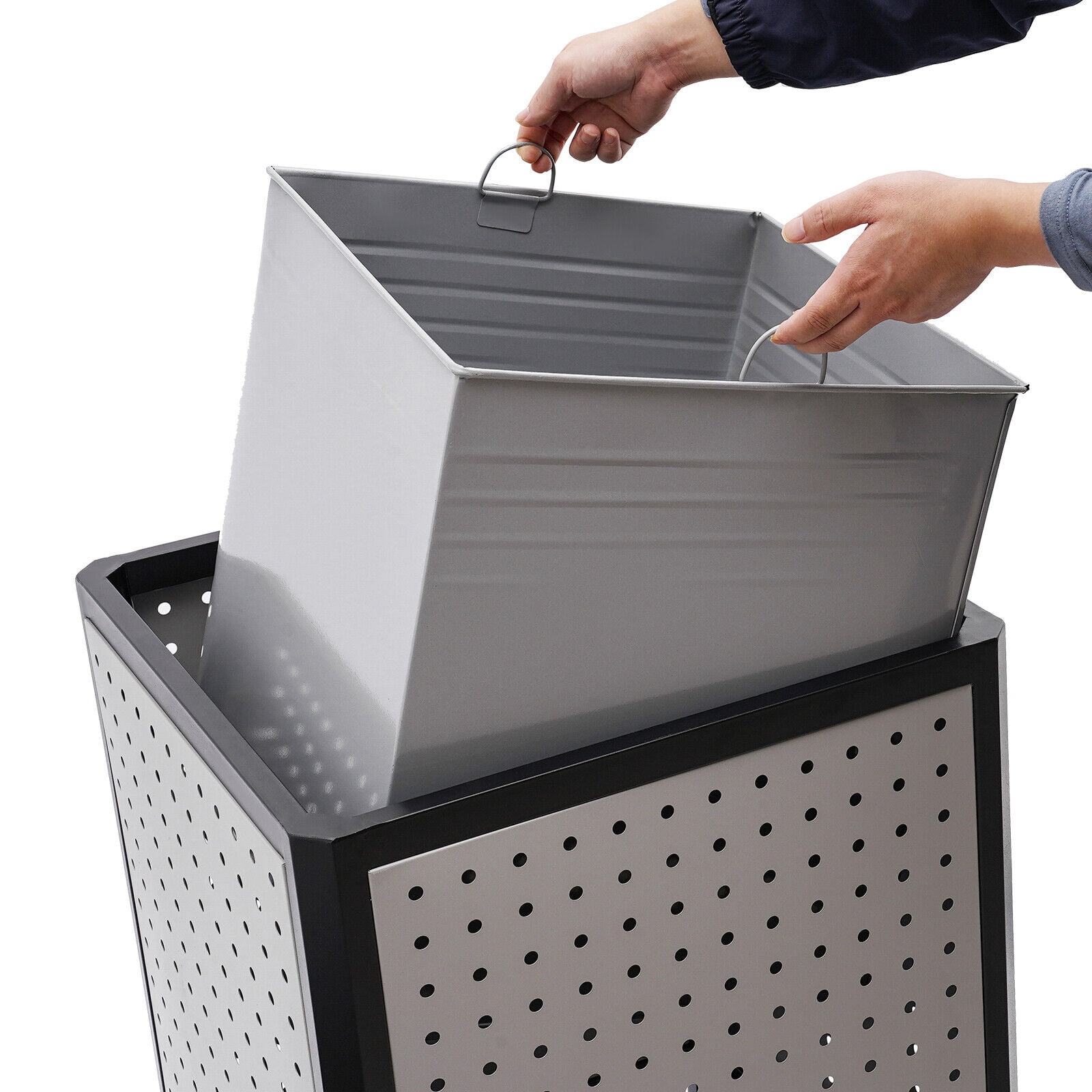 Miumaeov Commercial Trash Can with Lid 38 Gallon Outdoor Indoor Garbage Trash Can Waste Bin Trash Container with Removable Inner