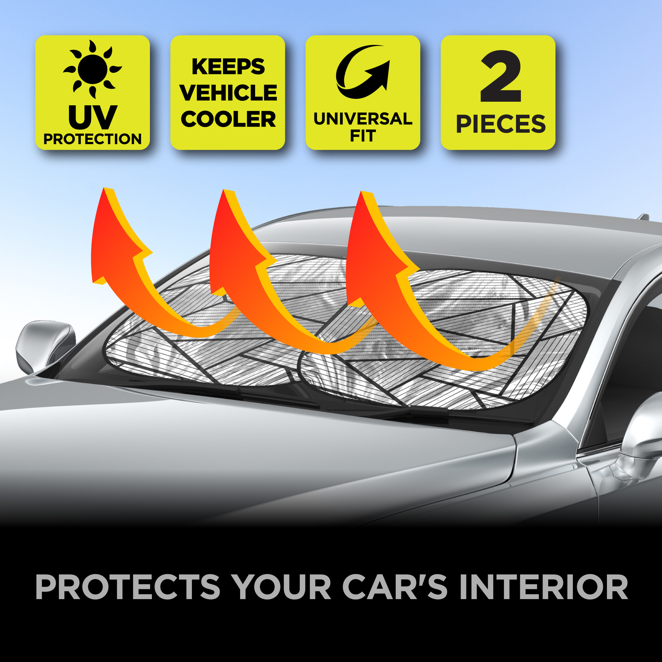 Auto Drive Polygon Universal Fit Twist Sunshade photo 2
