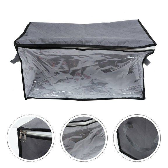 Niceauty Closet Organizer Grey Foldable Storage Bag for Clothes Bedding and Home Use