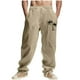 thumbnail image 2 of Ceisia Men's Trendy Solid Color Gift Elastic Drawstring Waist Straight Casual Trousers with Pockets, 2 of 9