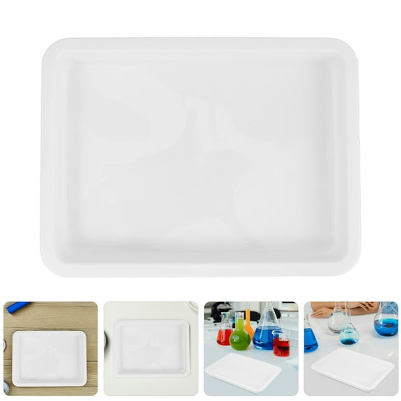 ELAYARD White Plastic Lab Trays Leakproof Design for Safe Chemical Storage in Laboratories