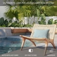 thumbnail image 5 of Boho Turquoise Stripe Outdoor Pillows for Chaise Lounge Chair Waterproof Lumbar Pillows with Insert&Strap Beach Headrest Pillow Abstract Geometric White Minimalist Pillow for Patio Pool 11"x16", 5 of 9