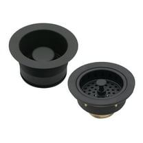 Westbrass COMBO PACK 3-1/2" Post Style Sink Strainer and Waste Disposal Trim, Matte Black