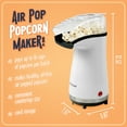 thumbnail image 3 of Nostalgia 16 Cup Hot Air Popcorn Maker | Makes Hot, Healthy Popcorn, No Oil Needed | Measuring Cap for Kernels Included | White, 3 of 8