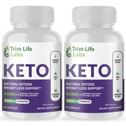 (2 Pack) Trim Life Keto Pills (Official) 2021 Formula, BHB Ketones, Made in USA, 120 Capsules
