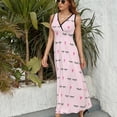 thumbnail image 6 of Closed Eyes And Pink Hearts Womens Night Club Maxi Dress V Neck Sleeveless Bohemia Long Dresses, 6 of 9