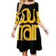 thumbnail image 1 of Vestido acampanado con escote cuadrado, elegante vestido estampado de moda femenina, estilo afro, estilo retro, años 70, estilo disco, 1 of 6