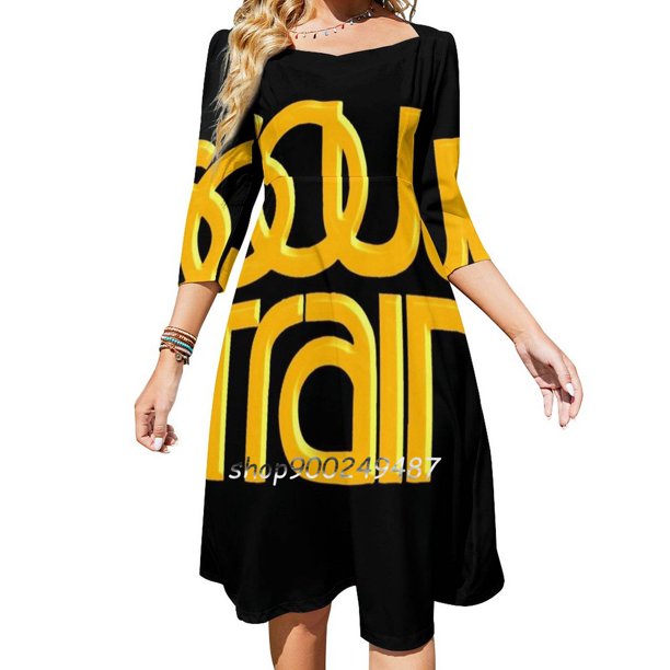 Vestido acampanado con escote cuadrado, elegante vestido estampado de moda femenina, estilo afro, estilo retro, años 70, estilo disco