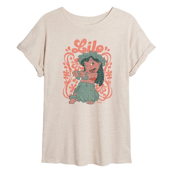 Disney - Lilo Floral Frame - Womens Graphic T-Shirt