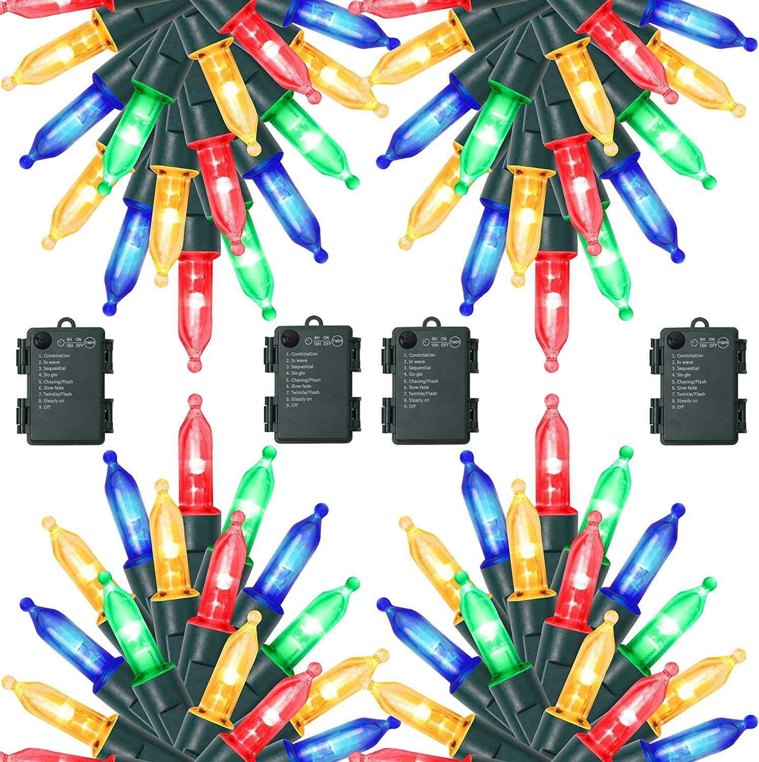 Viworld 50 LED Outdoor Christmas Lights, 16 FT Battery Operated Mini