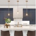 thumbnail image 2 of Uolfin Modern Mini Pendant Light, 1-Light Gold Kitchen Island Pendant Light with Seeded Glass Shade, 2 of 9