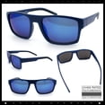 thumbnail image 2 of SA106 Sport Wrap Sunglasses for Men UV400 Mirror Lens Lightweight Performance Matte Navy Frame - Blue Mirror Lens, 2 of 6