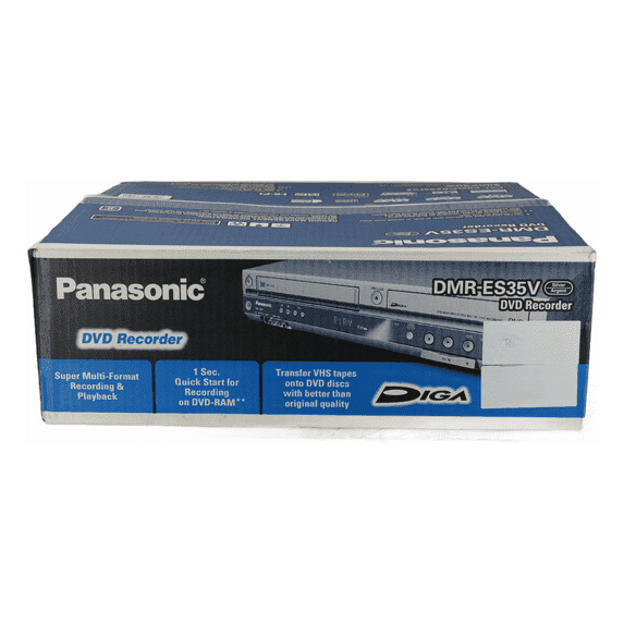 Restored Panasonic DMR-ES35VS DVD/VCR Combo Recorder w/ Original Box, Remote, Manual, A/V Cables, & HDMI Converter (Like New) (Refurbished)