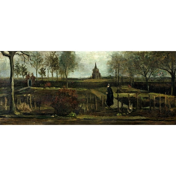 The Parsonage Garden at Nuenen by Vincent van Gogh - 12" x 18" Art Print Wall Decor