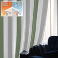 thumbnail image 5 of Sage Green Stripe Blackout Curtains for Bedroom/Living Room, Pinch Pleated Black Out Curtains, Geometric Grey White Vertical Striped Room Darkening Window Drapes with Hooks 2 Panels, 59"x70", 5 of 8