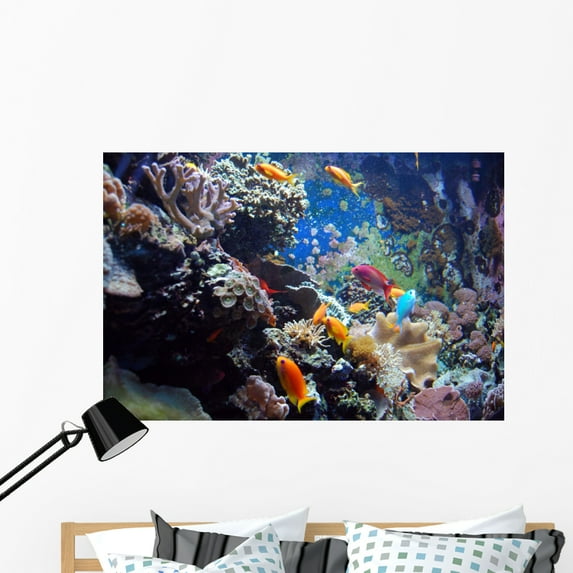 Aquarium Wall Mural by Wallmonkeys Peel and Stick Graphic (48 in W x 32 in H) WM300963
