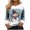 Light Blue, variant on Women's Christmas Shirts Furry Collar Merry Christmas Tree Shirts Long Sleeve Xmas Holiday Party Tees Tops