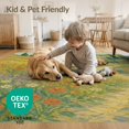 thumbnail image 4 of ODIKA 4'x6' Yellow Green Vibrant Meadow Pathway Washable Area Rug Impressionist Landscape with Wildflowers for Dorm Room, Small Living Stain Resistant Low Profile, Easy Care, 4 of 7