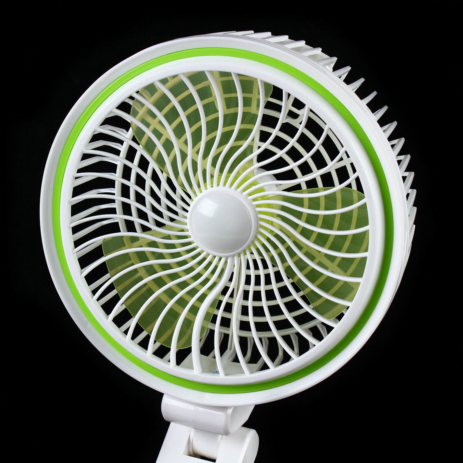 Miumaeov Solar Power Fan Tabletop with LED Light Portable Desk Rechargeable Fan w/ Cable