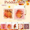 thumbnail image 2 of 100 Pcs Self Adhesive Thanksgiving Gift Treat Bags, Plastic Cellophane Pumpkin Candy Snack Goodie Ziplock Bag Bulk for Fall Thanksgivings Autumn Party Favors Supplies, 2 of 7