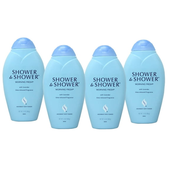 Shower to Shower Absorbent Body Powder, Morning Fresh with Lavender, 13-Ounce Bottles (Pack of 4)