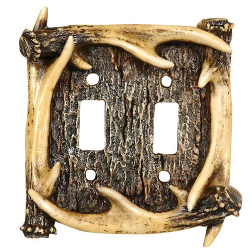 Black Forest D cor Antler Double Switch Plate