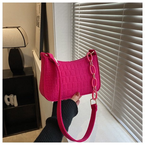 Bolso bandolera informal para mujer, moderno bolso cuadrado pequeño de fieltro, popular bolso bandolera sencillo informal para otoño e invierno