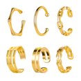 thumbnail image 1 of 6 Pcs Clips d'Oreilles Élégants Mode Boucle d'Oreille Chic Accessoire d'Oreille (Doré), 1 of 8